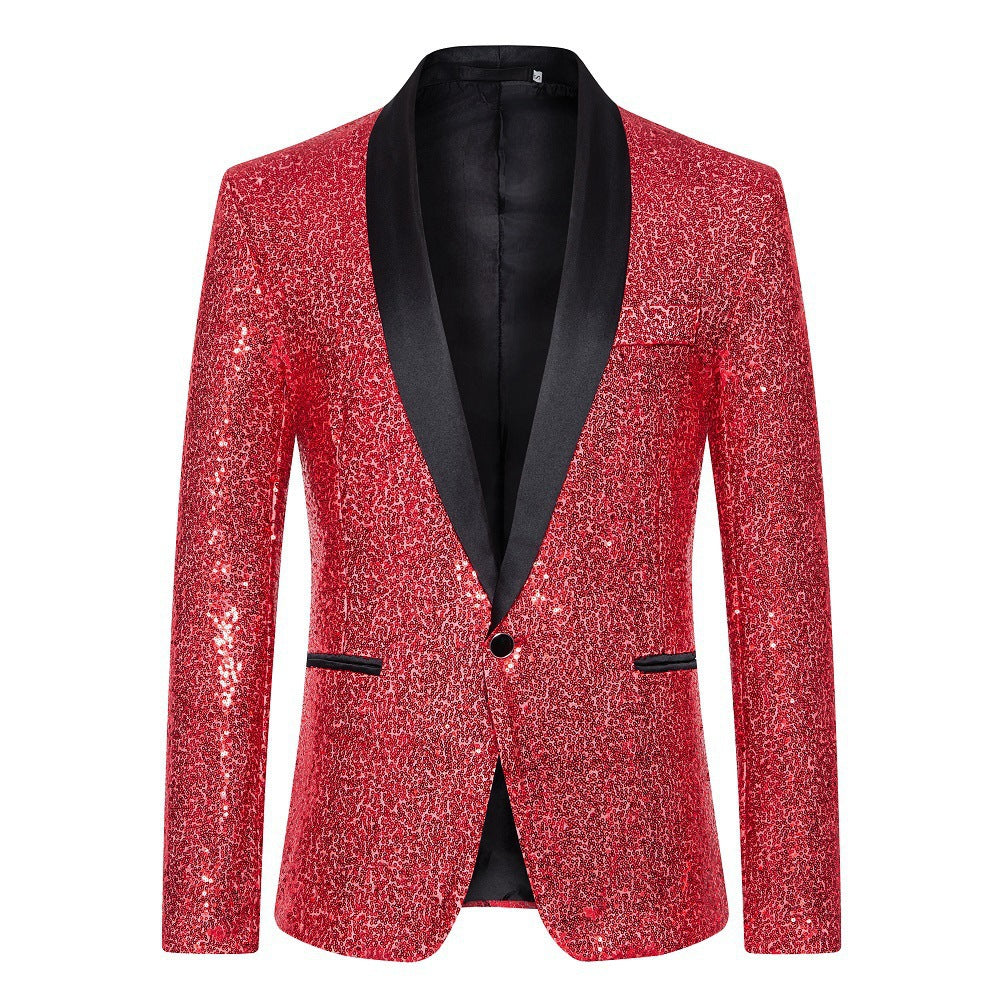 Herren Paillettenblazer mit luxuriösem Schnitt und schimmerndem Effekt – Tianoro