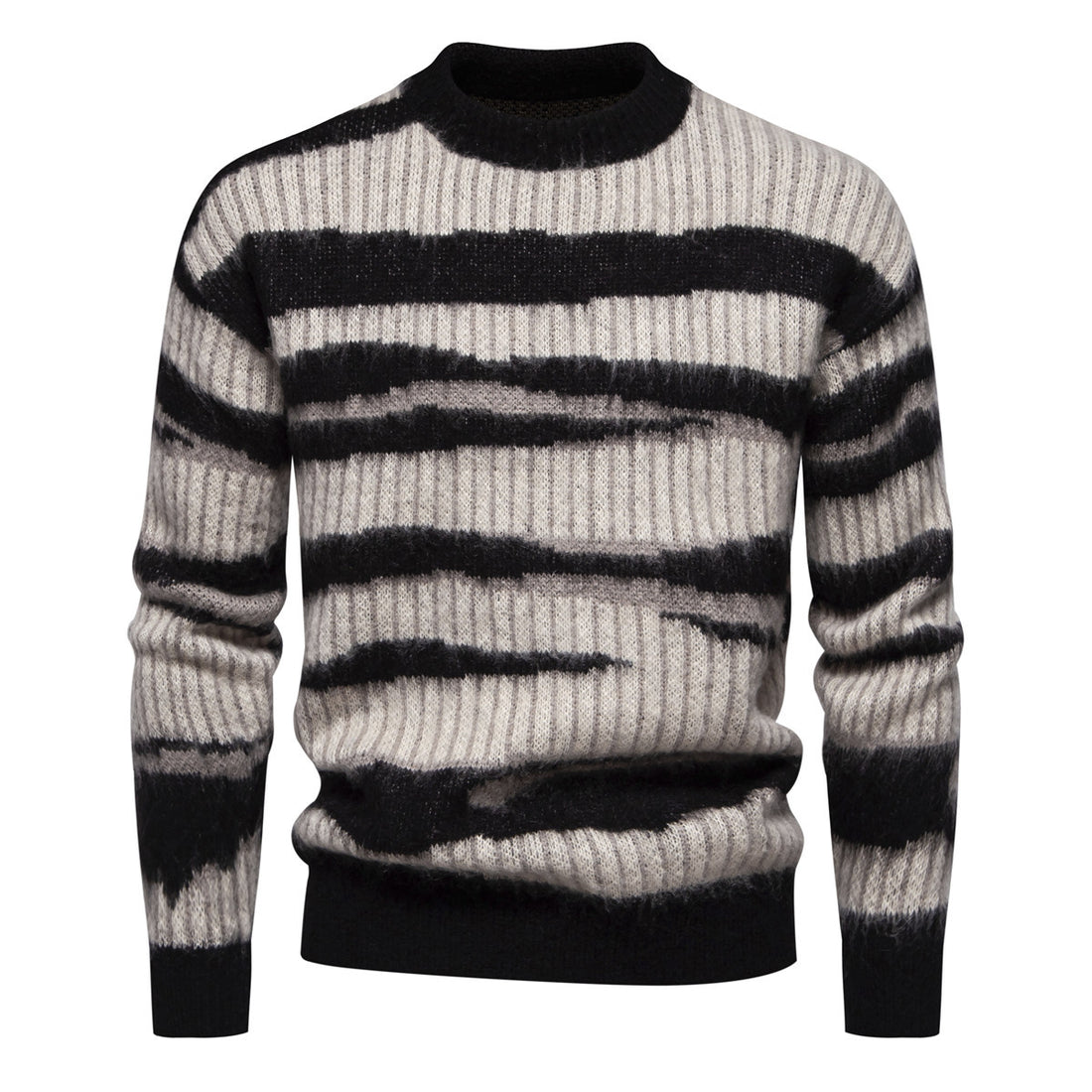 Herren modischer Strickpullover mit einzigartigem Streifenmuster – Norvane
