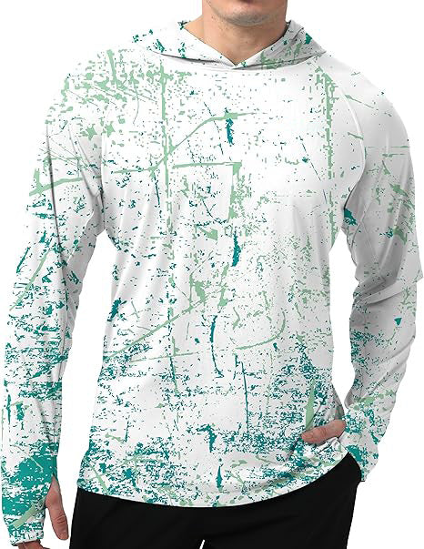 Herren Sportlicher Kapuzenpullover mit abstraktem Druck – Cavarno