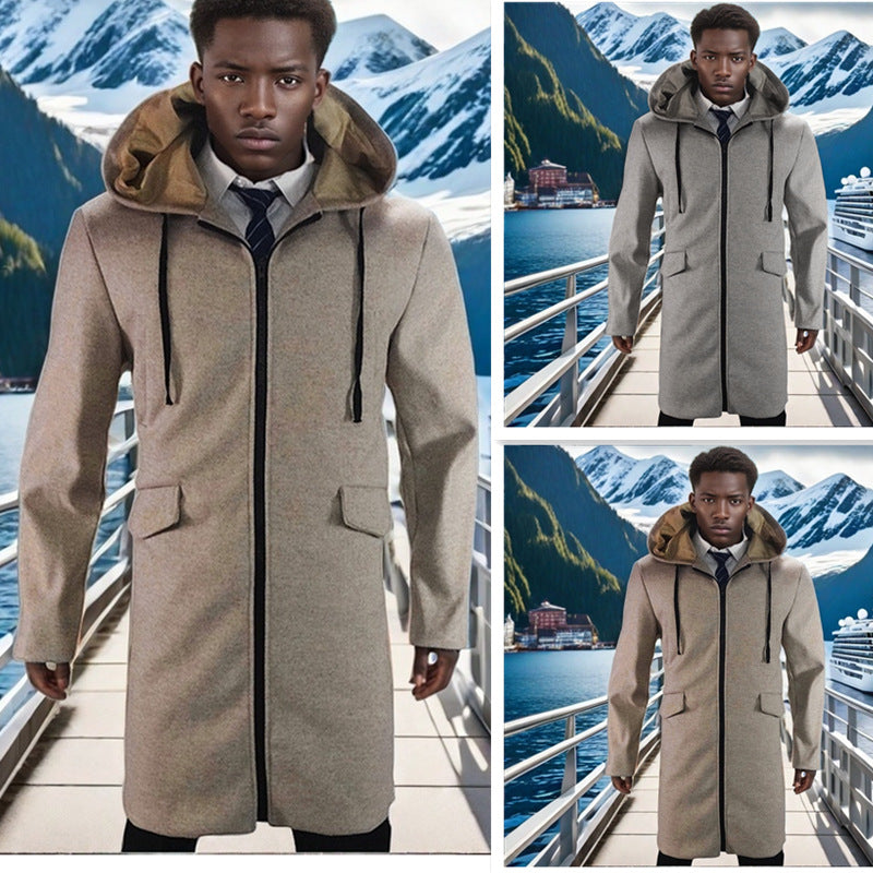 Herren eleganter Parka mit Kapuze und praktischen Taschen Echoarchiv