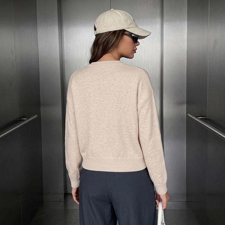 Damen Kurz geschnittener Strickcardigan mit chinesischen Knebelverschlüssen Echoarchiv