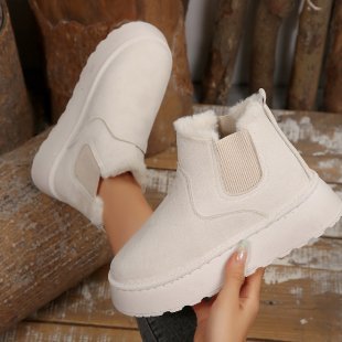 Damen Gefütterte Chelsea‑Stiefeletten aus Wildlederoptik mit elastischer Seitenblende und profilierter Gummisohle Echoarchiv