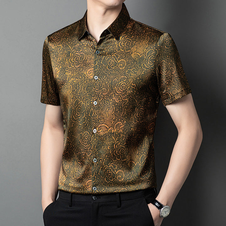 Herren Kurzarmhemd im floralen Design Echoarchiv