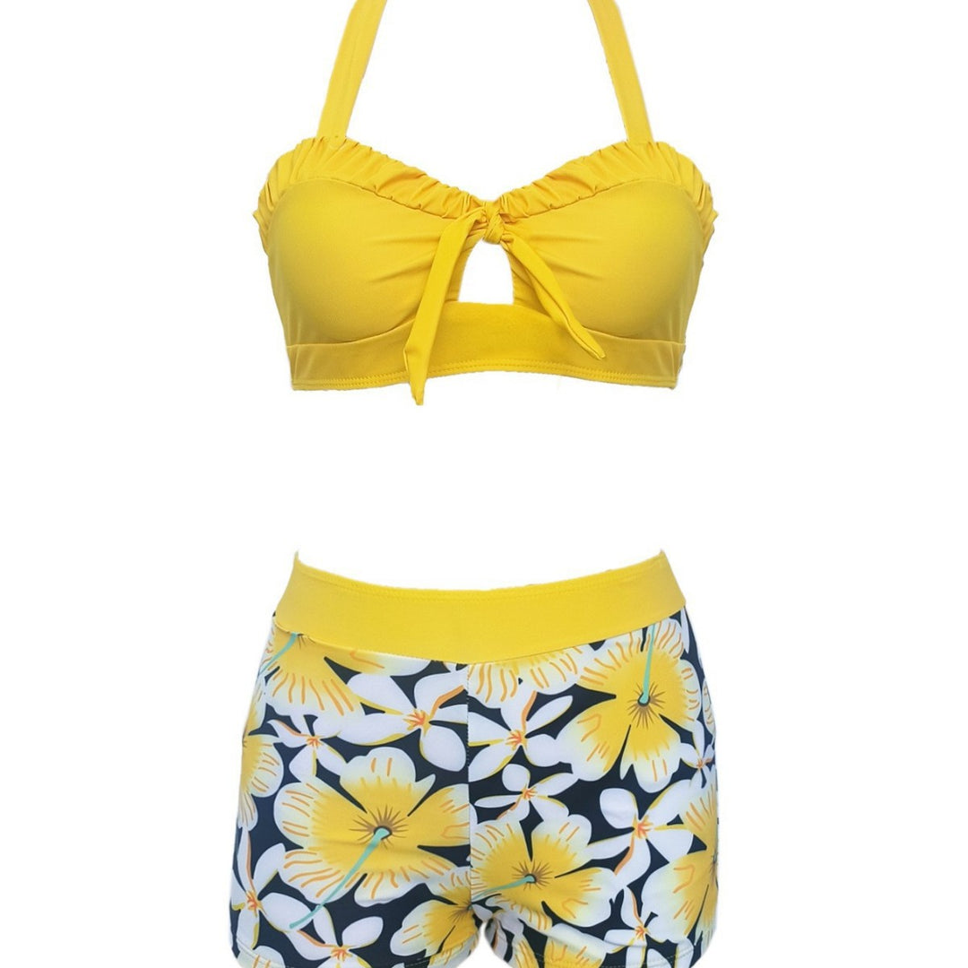 Damen Tankini-Set mit floralem Oberteil und Shorts Echo Archiv