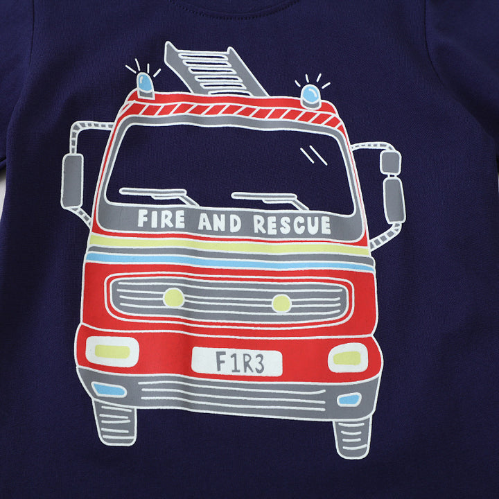 Jungen Langarmshirt mit leuchtendem Feuerwehr-Motiv Echo Archiv