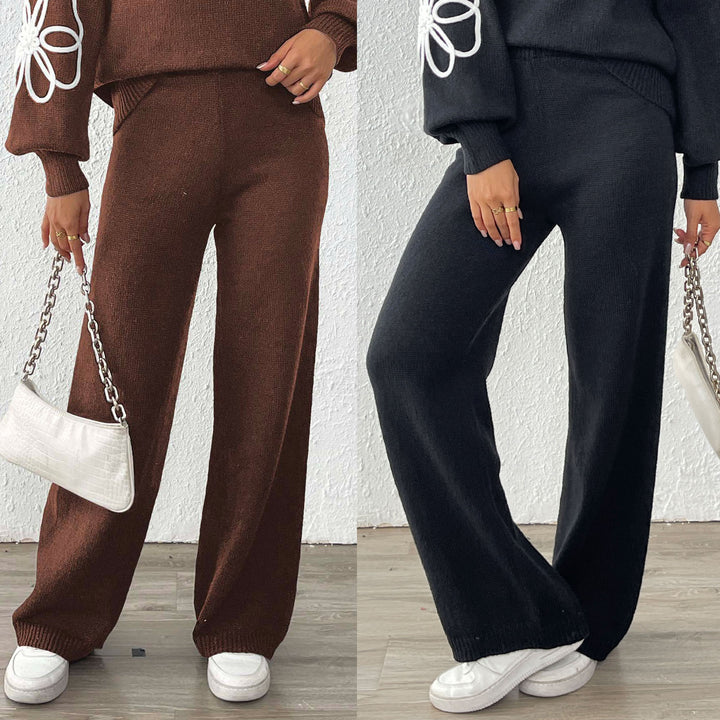 Damen lässige Strickhose mit weitem Schnitt Echo Archiv