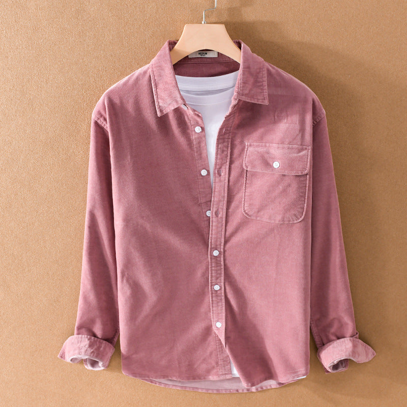 Herren Cord-Overshirt mit Brusttasche, Relaxed-Fit und durchgehender Knopfleiste Echoarchiv