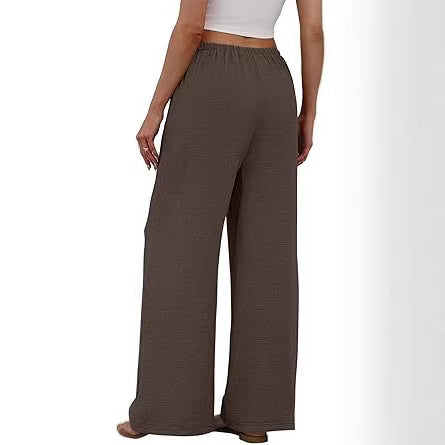 Damen Lounge-Hose mit weitem Bein, elastischem Bund und Eingrifftaschen Echo Archiv