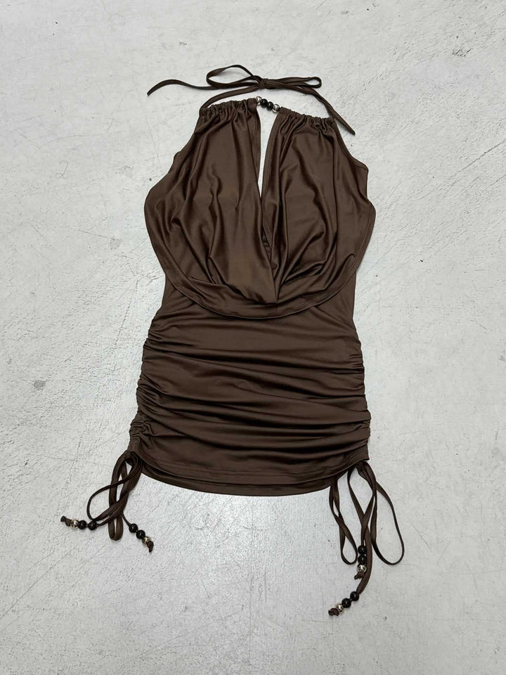 Damen Halter-Top mit raffinierten Rüschendetails und elastischer Anpassung Echo Archiv