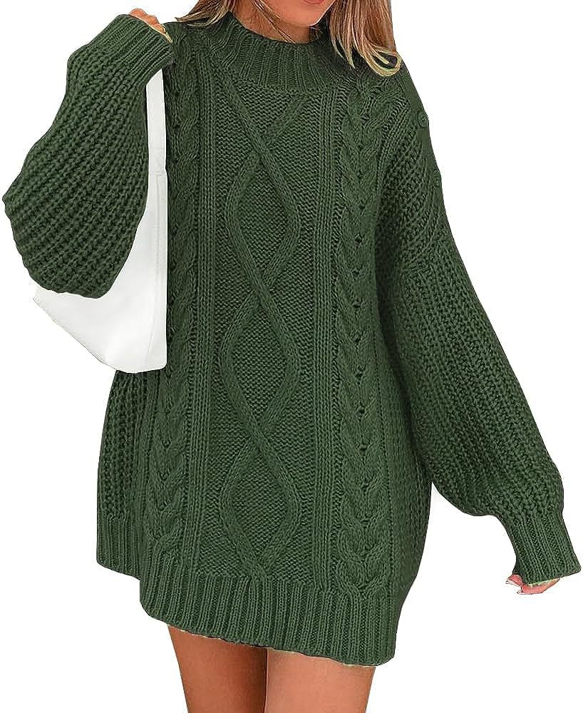 Damen Oversize Strickkleid mit Zopf- und Rippstruktur Echo Archiv