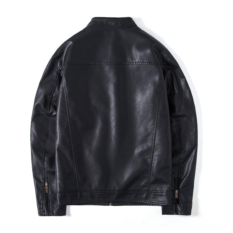 Herren Elegante Kunstleder‑Blousonjacke mit Stehkragen, Reißverschlusstaschen und wärmendem Innenfutter Echo Archiv