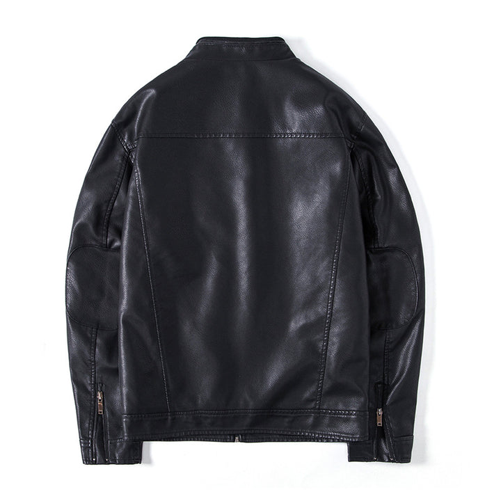 Herren Elegante Kunstleder‑Blousonjacke mit Stehkragen, Reißverschlusstaschen und wärmendem Innenfutter Echo Archiv