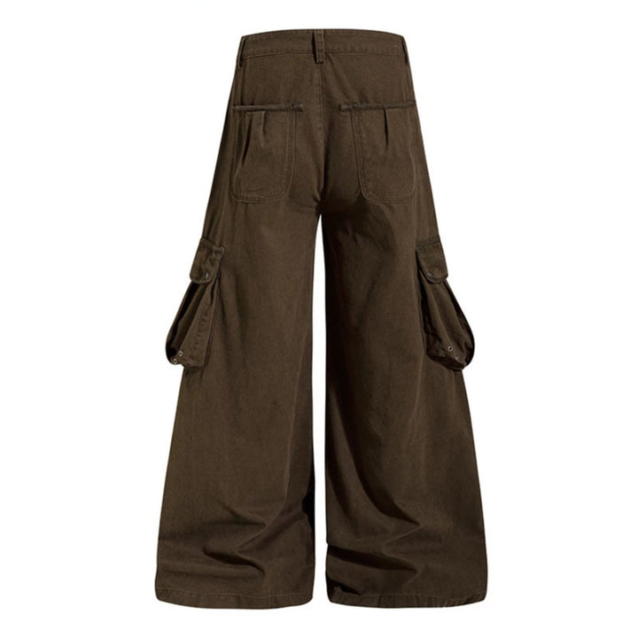 Damen weite Cargo‑Culottehose mit hoher Taille und Multifunktions‑Taschen Echoarchiv