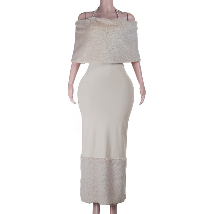 Damen elegantes Maxikleid mit trägerlosem Design und fließendem Stoff Echo Archiv