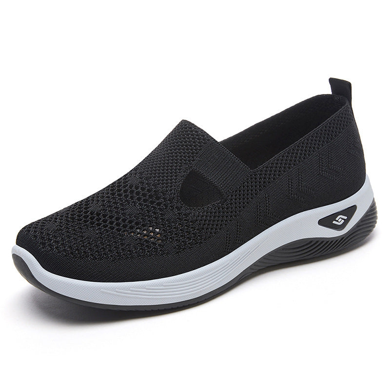 Damen nan leichter gestrickter Slipper-Sneaker mit elastischem Mittelriemen und ergonomischer Memory-Komfortsohle Echo Archiv
