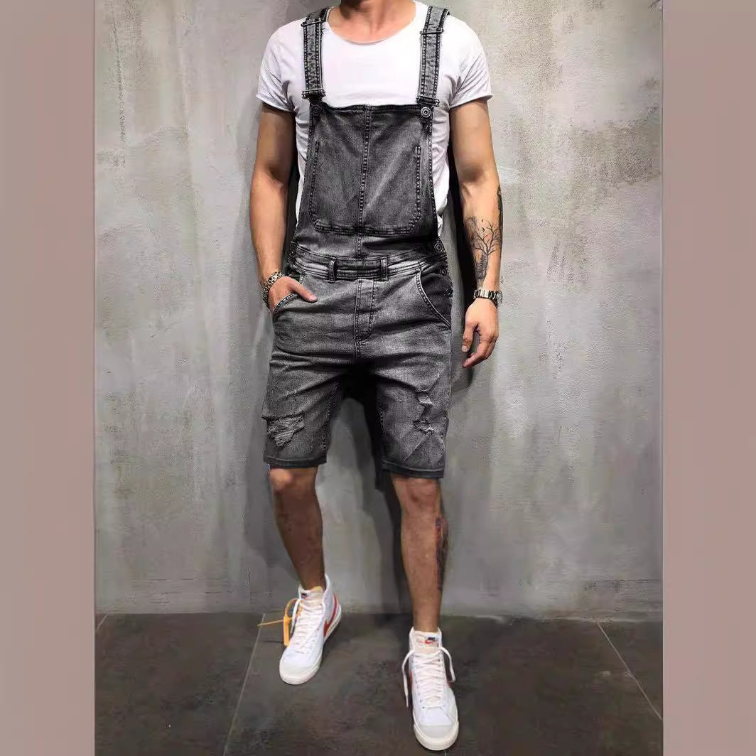 Herren Denim-Latzhose im modernen Used-Look