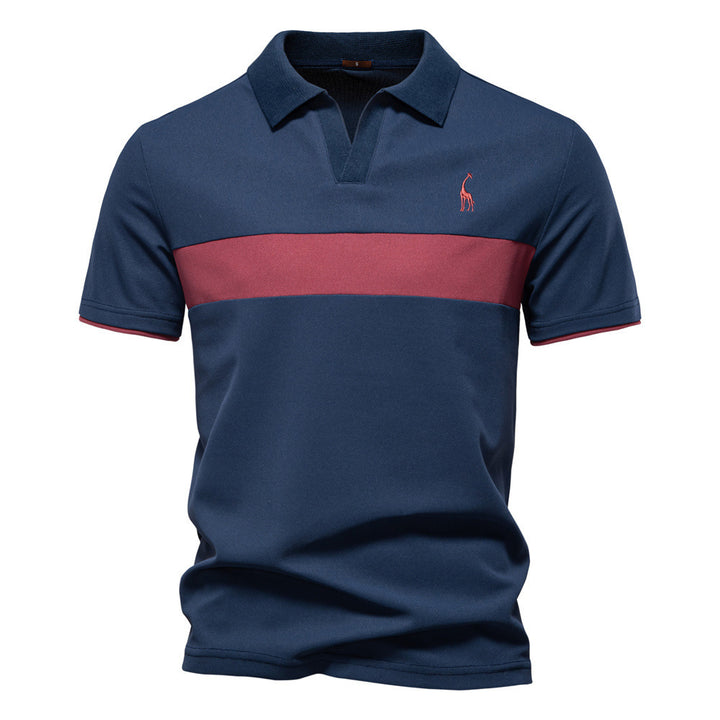 Herren Poloshirt mit sportlichem Farbblock-Design und atmungsaktiven Eigenschaften Echoarchiv