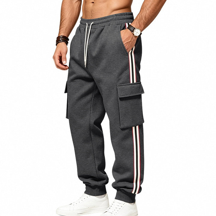 Herren Cargo-Jogginghose mit Cargo-Taschen und seitlichen Kontraststreifen Echoarchiv