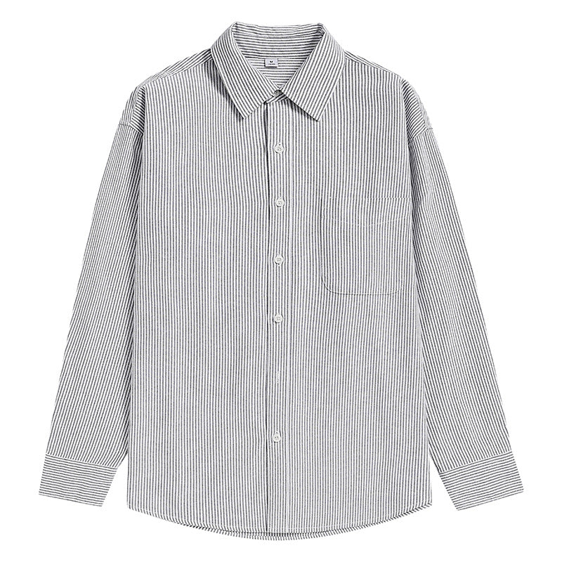 Herren Gestreiftes Oversize-Freizeithemd aus Baumwollmischung mit Brusttasche Echo Archiv