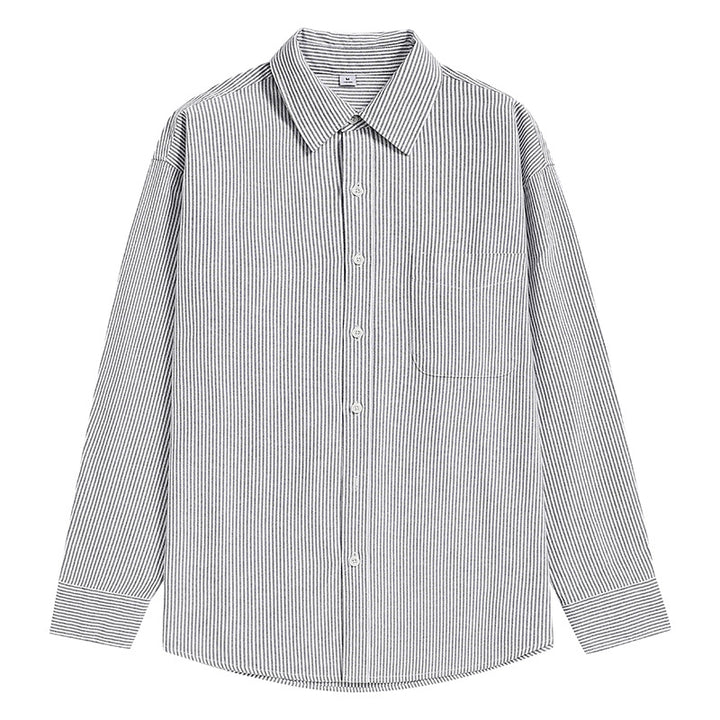 Herren Gestreiftes Oversize-Freizeithemd aus Baumwollmischung mit Brusttasche Echo Archiv