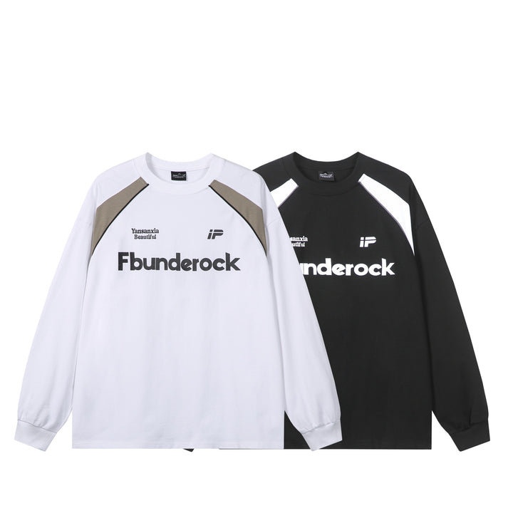 Unisex Oversize-Sweatshirt mit Raglan-Kontrasteinsätzen und großflächigem Frontprint Echoarchiv