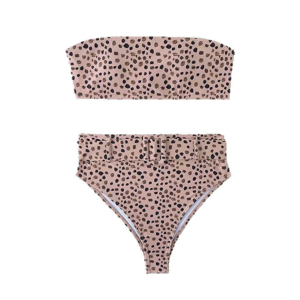Damen Hochgeschlossen Bikini-Set mit Riemen – Maréssa