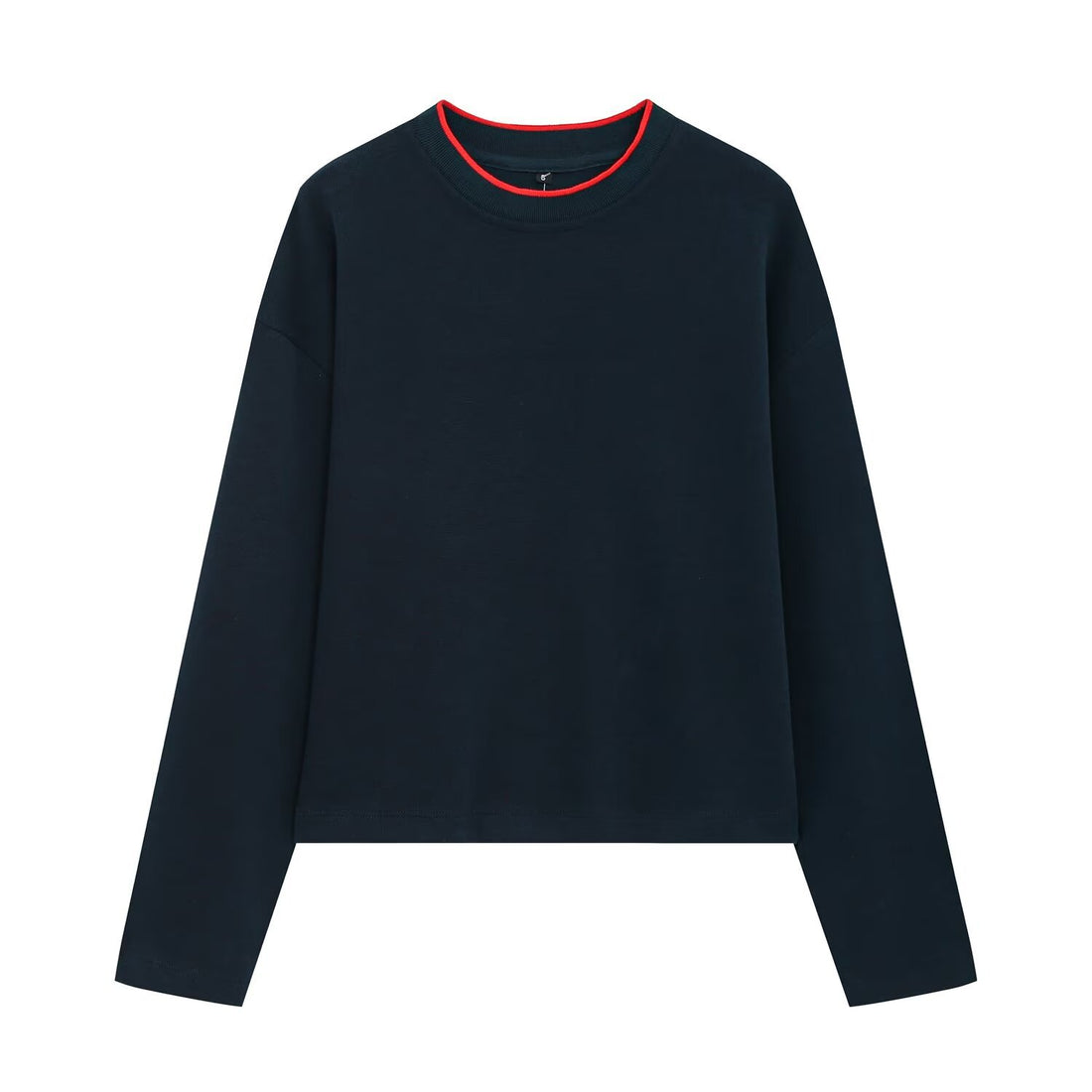 Damen Boxy-Rippstrick-Pullover mit Rundhalsausschnitt Echoarchiv