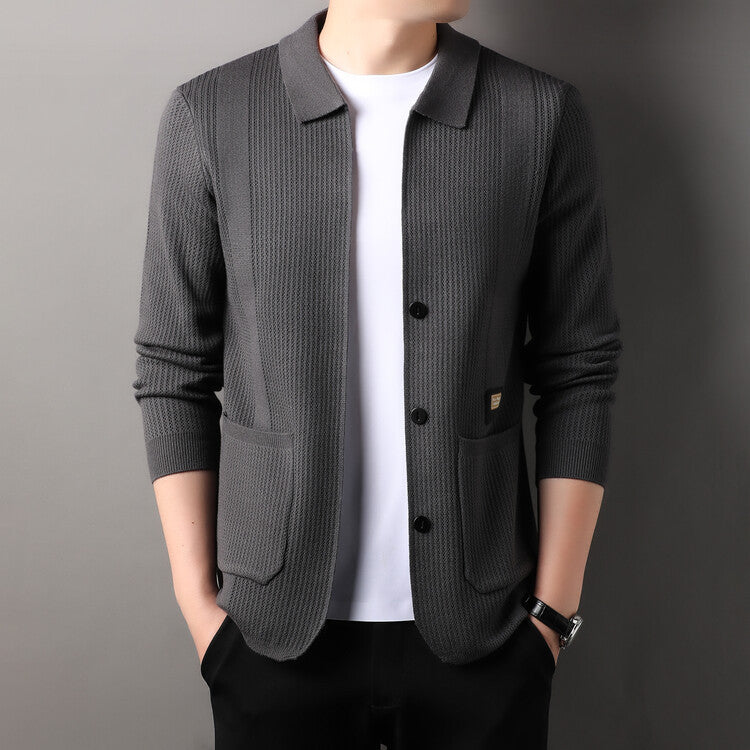 Herren Strickjacke mit hohem Kragen Echoarchiv