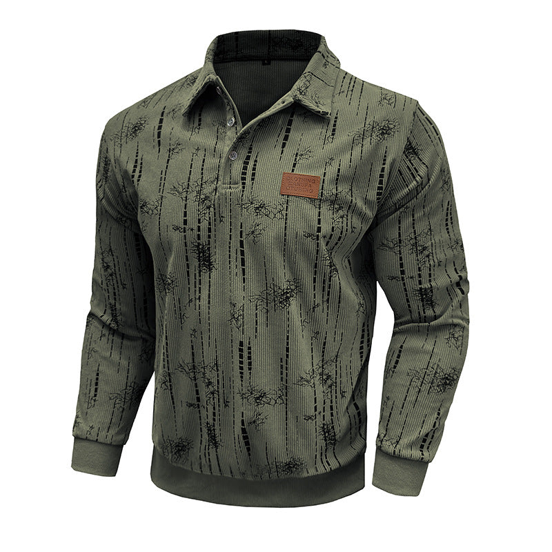 Herren lässiger Pullover mit knöpfbarem Kragen Echoarchiv