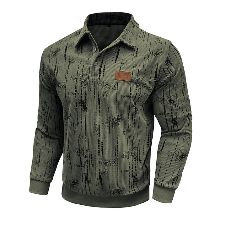 Herren lässiger Pullover mit knöpfbarem Kragen Echoarchiv