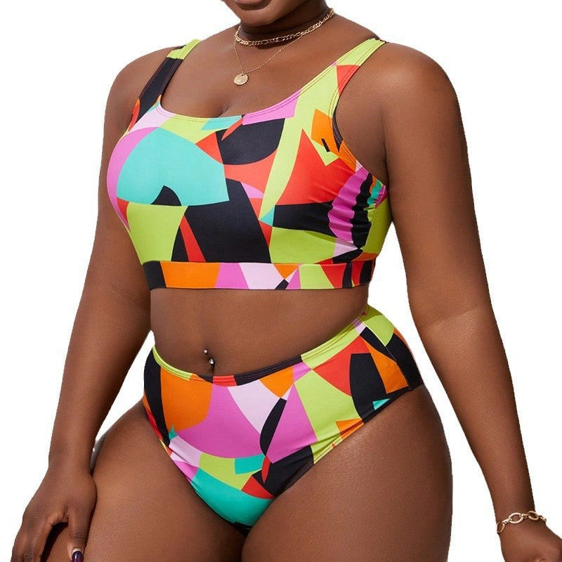 Damen Zweiteiliges Bikini-Set mit modernem geometrischen Muster Echo Archiv