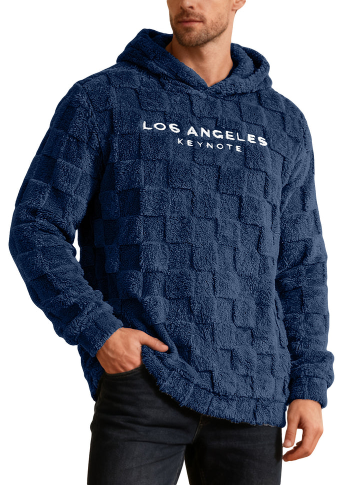 Herren Fleece Kapuzenpullover mit strukturiertem Waffelmuster Echoarchiv