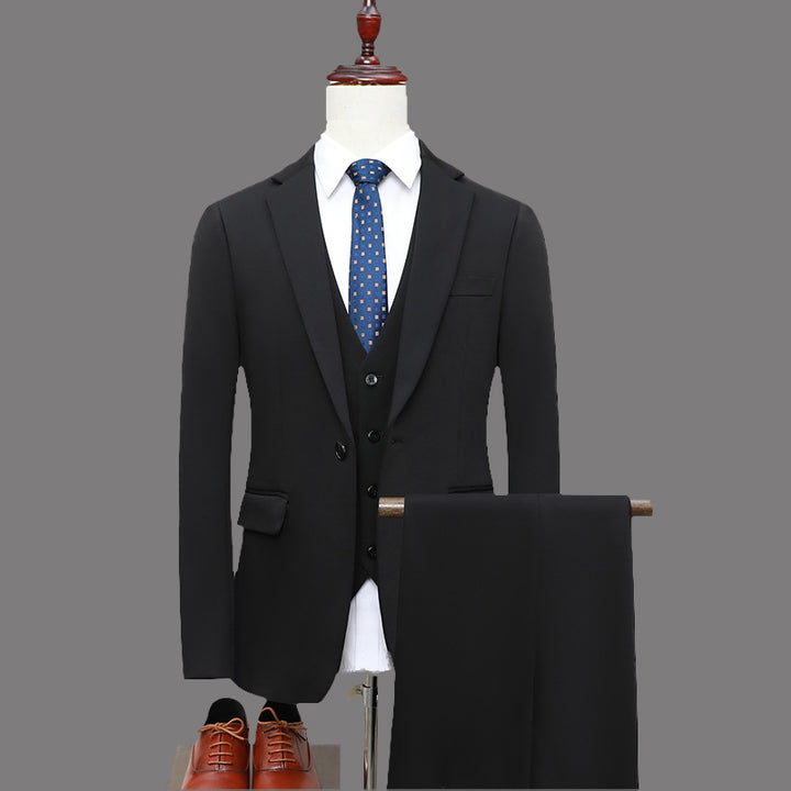 Herren Slim-Fit Dreiteiliger Business-Anzug mit Weste und schlanker Anzughose Echo Archiv