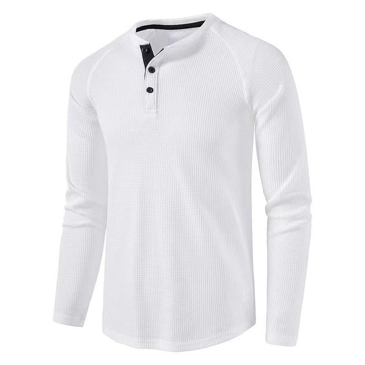 Herren langärmliges Shirt mit strukturiertem Design und elegantem Stehkragen Echoarchiv