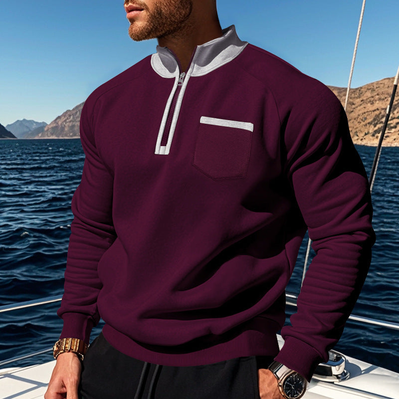 Herren Sweatshirt mit halbem Reißverschluss und feuchtigkeitsregulierendem Stoff Echoarchiv
