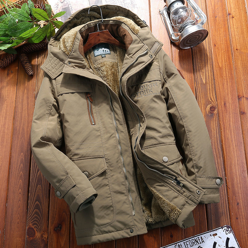 Herren urbaner Thermo-Parka mit Teddyfleece-Innenfutter, winddichter Front und Multifunktionstaschen Echo Archiv
