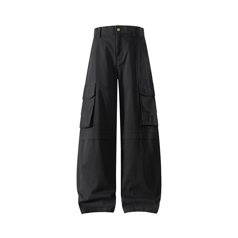 Damen weite Cargo-Hose mit hoher Taille und Multifunktions-Taschen Echo Archiv