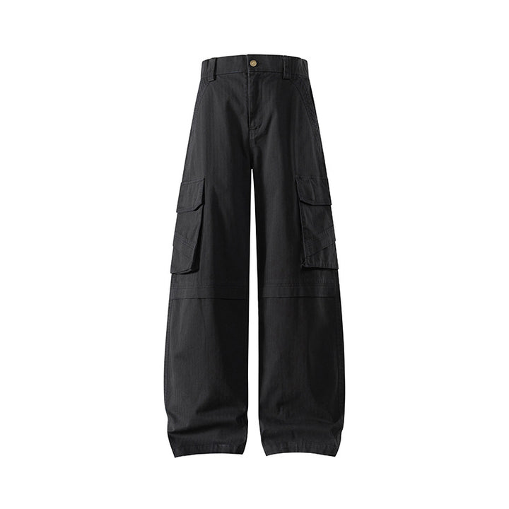 Damen weite Cargo-Hose mit hoher Taille und Multifunktions-Taschen Echo Archiv
