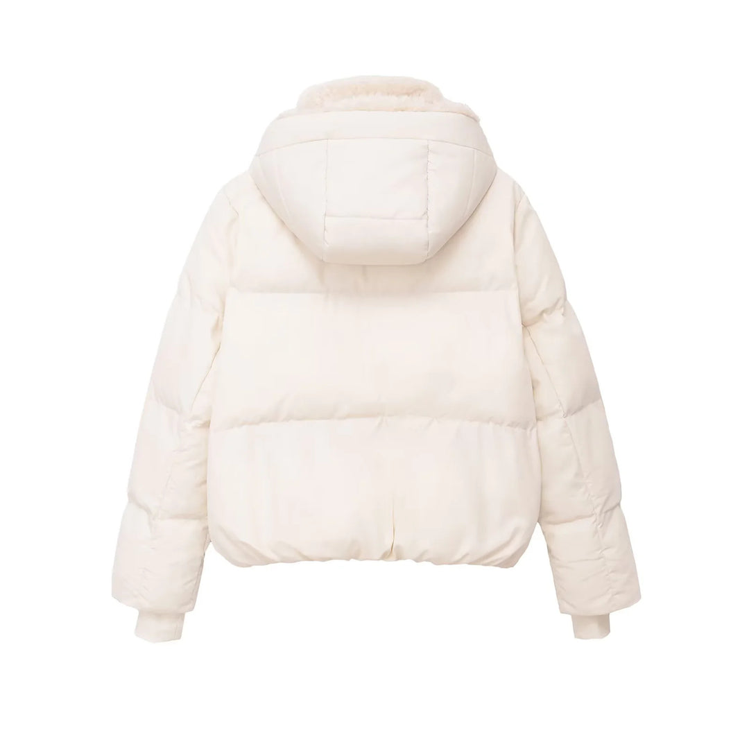 Damen nan gesteppte Kapuzen‑Daunenoptik Jacke mit Teddyfutter und hohem Kragen Echo Archiv