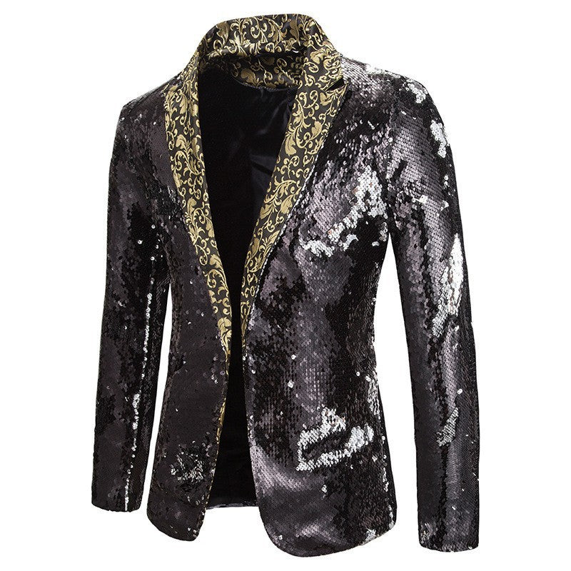 Herren extravagante Pailletten-Blazerjacke Echoarchiv