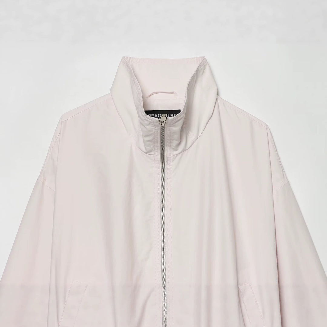 Damen Cropped Boxy-Jacke mit Funnelkragen, Zwei-Wege-Reißverschluss und aufgesetzten Eingrifftaschen Echoarchiv
