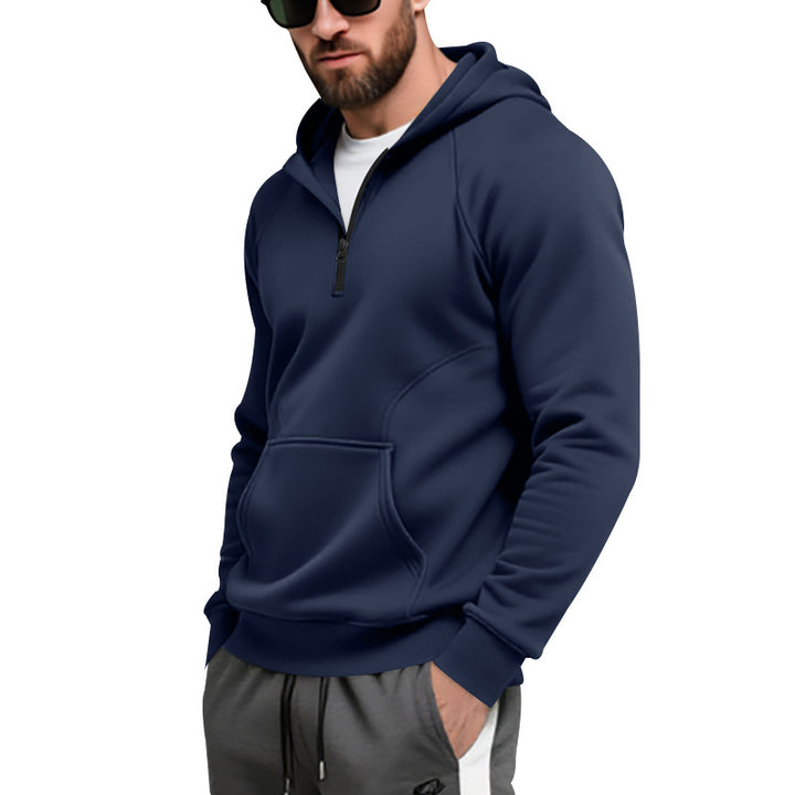 Herren Fleece Kapuzenpullover mit Reißverschluss und Kängurutasche Echoarchiv