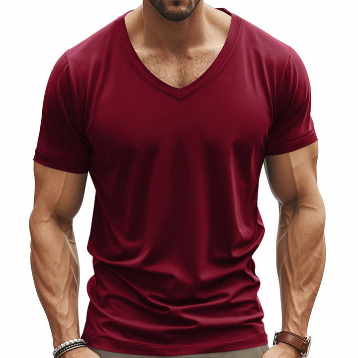 Herren Funktions-T-Shirt mit V-Ausschnitt aus atmungsaktivem Material Echoarchiv