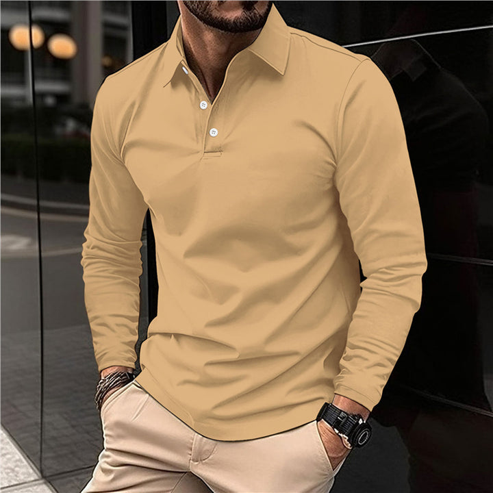 Herren Langarm Poloshirt mit modernem Kragen und hochwertiger Baumwolle Echoarchiv