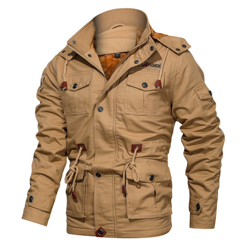 Herren Utility-Fieldparka aus Canvas mit Teddyfutter, Taillenkordel und Mehrfachtaschen Echo Archiv