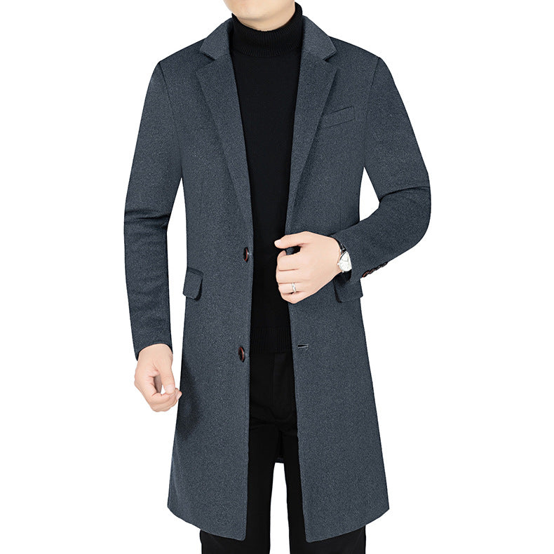 Herren Langer Wollmix-Mantel mit durchgehendem Kunstfell-Futter und schlanker Silhouette – Montevé