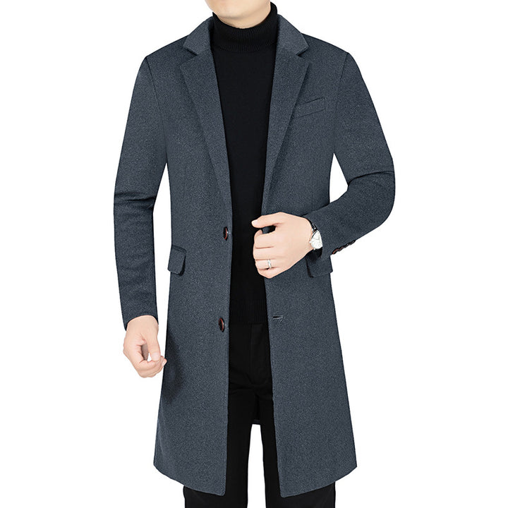 Herren Langer Wollmix-Mantel mit durchgehendem Kunstfell-Futter und schlanker Silhouette – Montevé