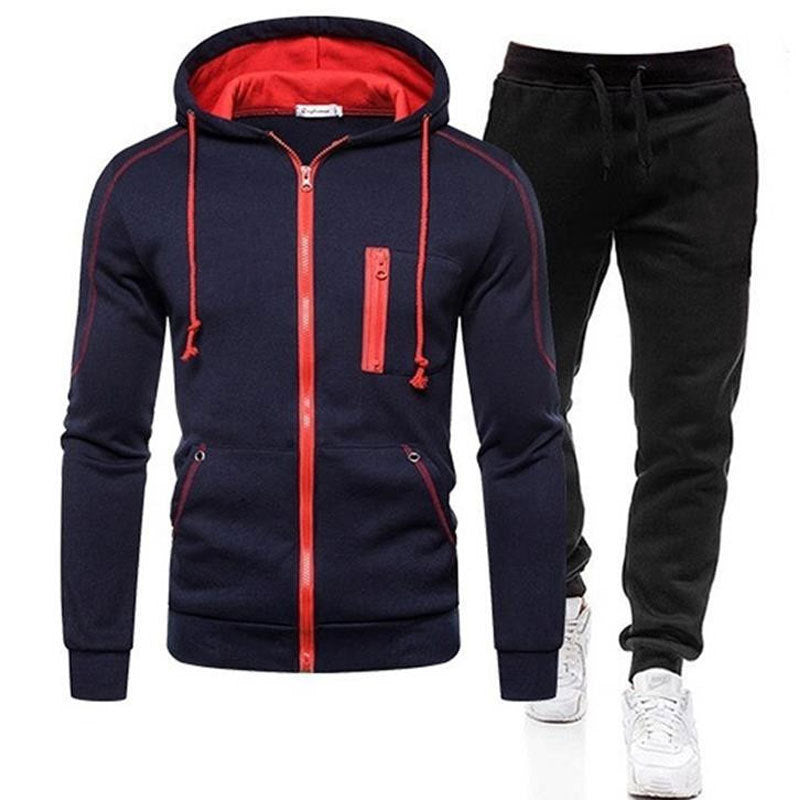 Herren sportliches Kombi-Outfit mit praktischen Reißverschlusstaschen Echoarchiv