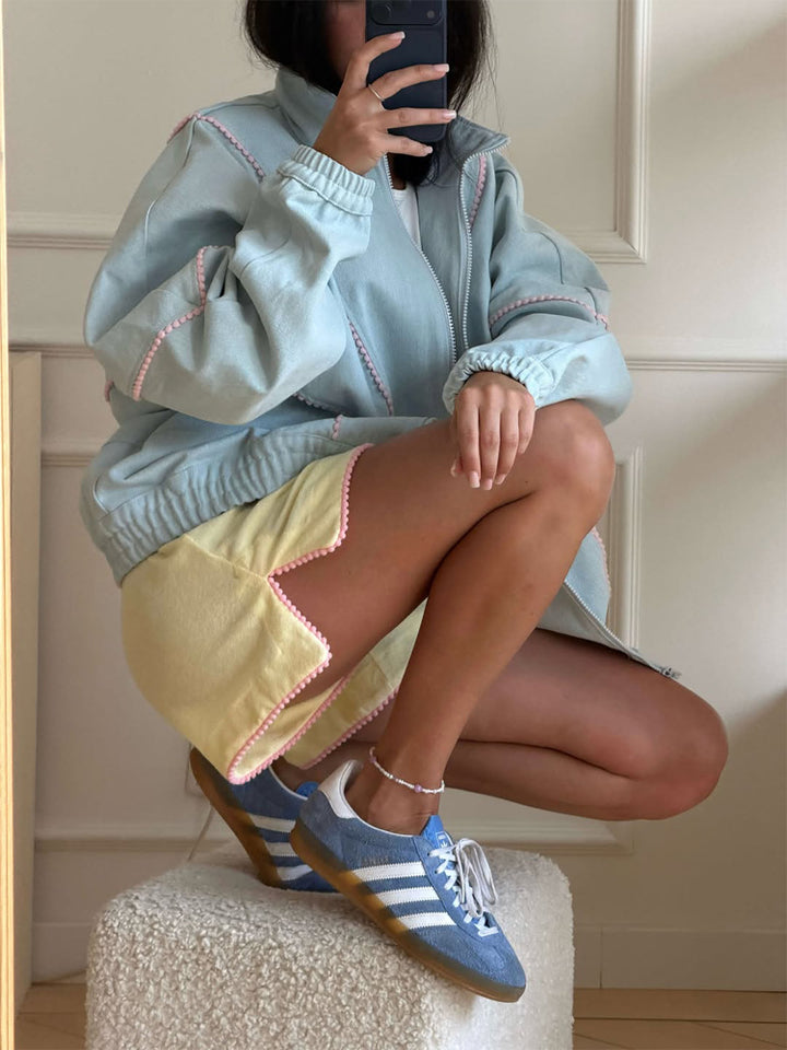 Damen Veloursleder-Sneaker mit Gumsohle und Retro-Sportsilhouette Echoarchiv