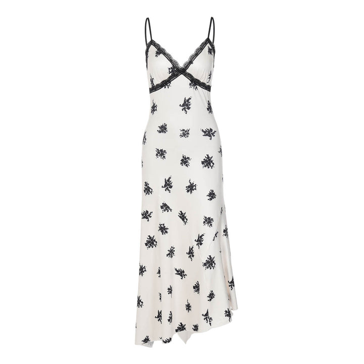 Damen Elegantes Maxikleid mit floralem Relief und feinen Spaghettiträgern Echo Archiv